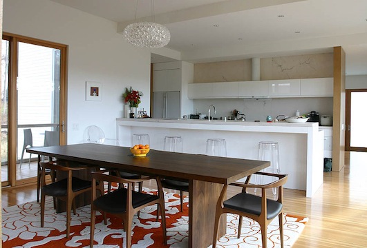 Open dining and kitchen design in Brooklyn