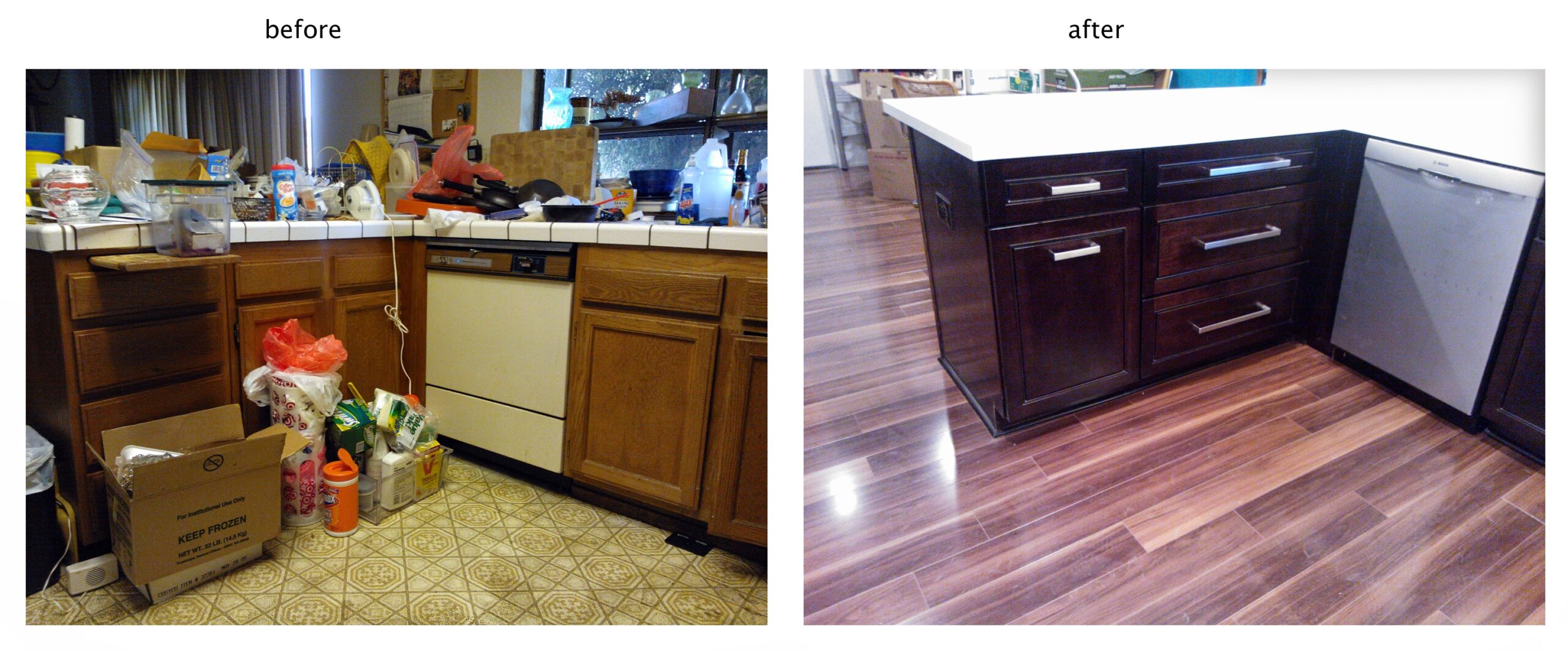 Kitchen remodel before and after in Campbell CA by DTI Construction