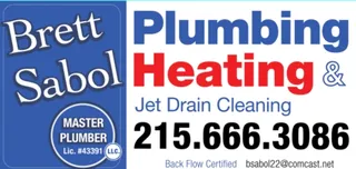 Brett Sabol Plumbing, Heating and Jet Drain Cleaning, 215.666.3086
