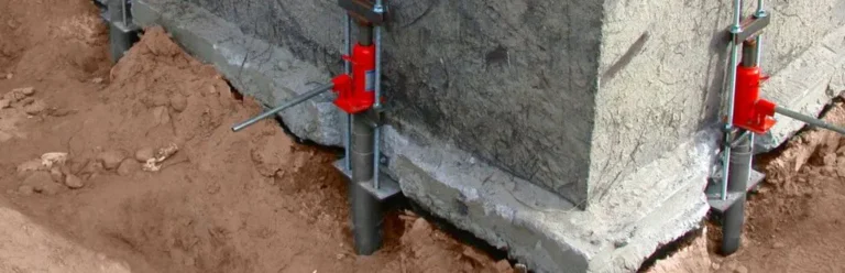 Foundation repair with steel piers in Springdale