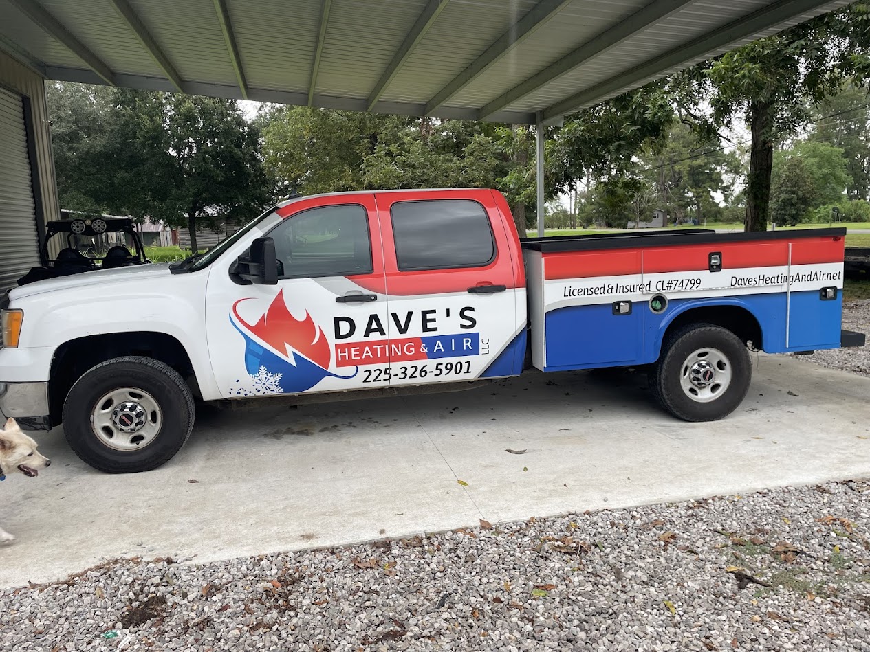 Dave's Heating and Air service truck serving Addis, LA