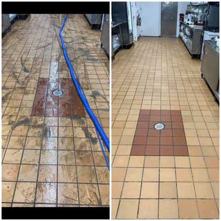 Tile and grout cleaning before and after in Bayville, NY