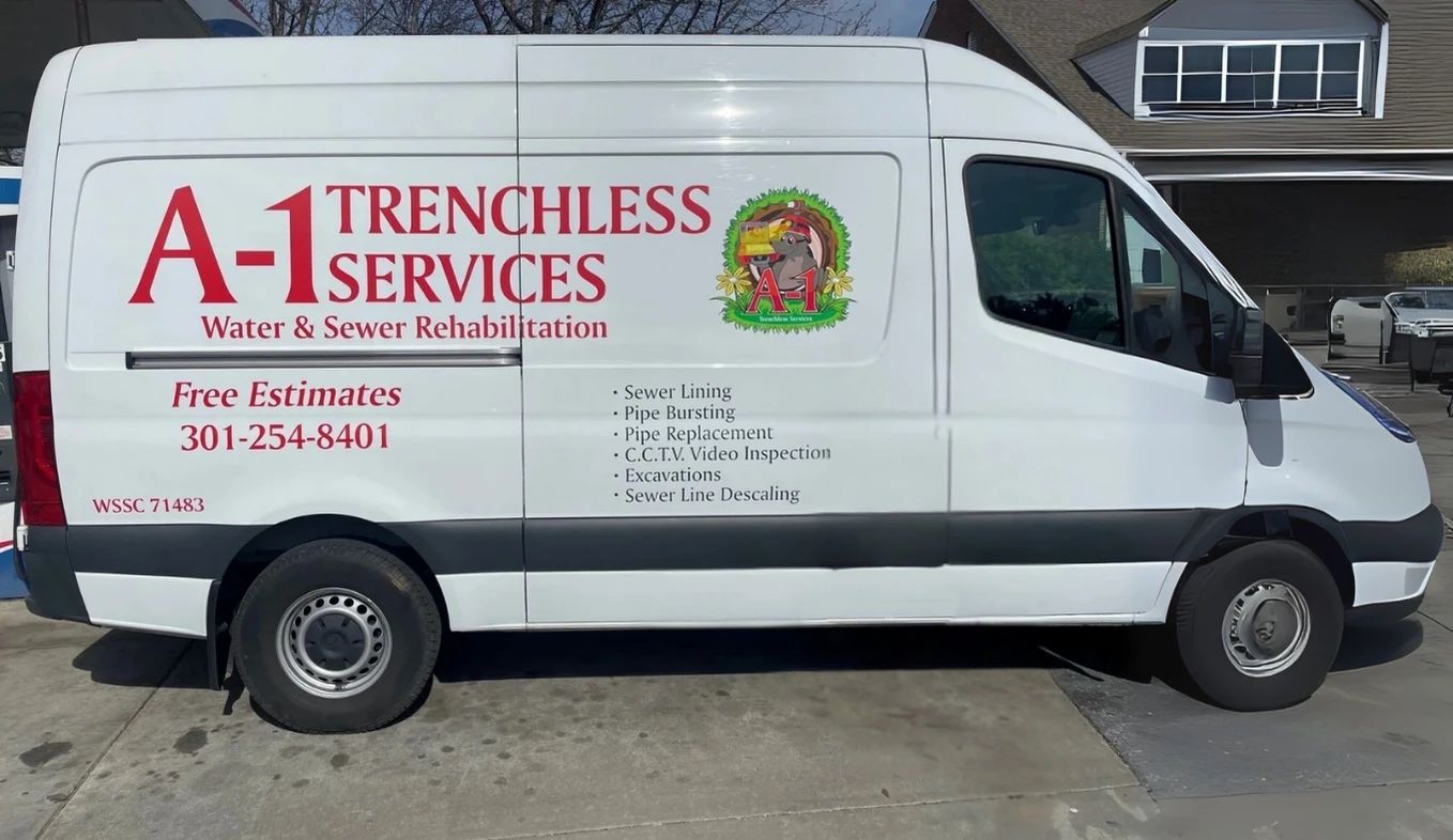 A-1 Trenchless Water & Sewer Repair van — Trenchless Sewer Repair & Replacement in Montgomery County, MD