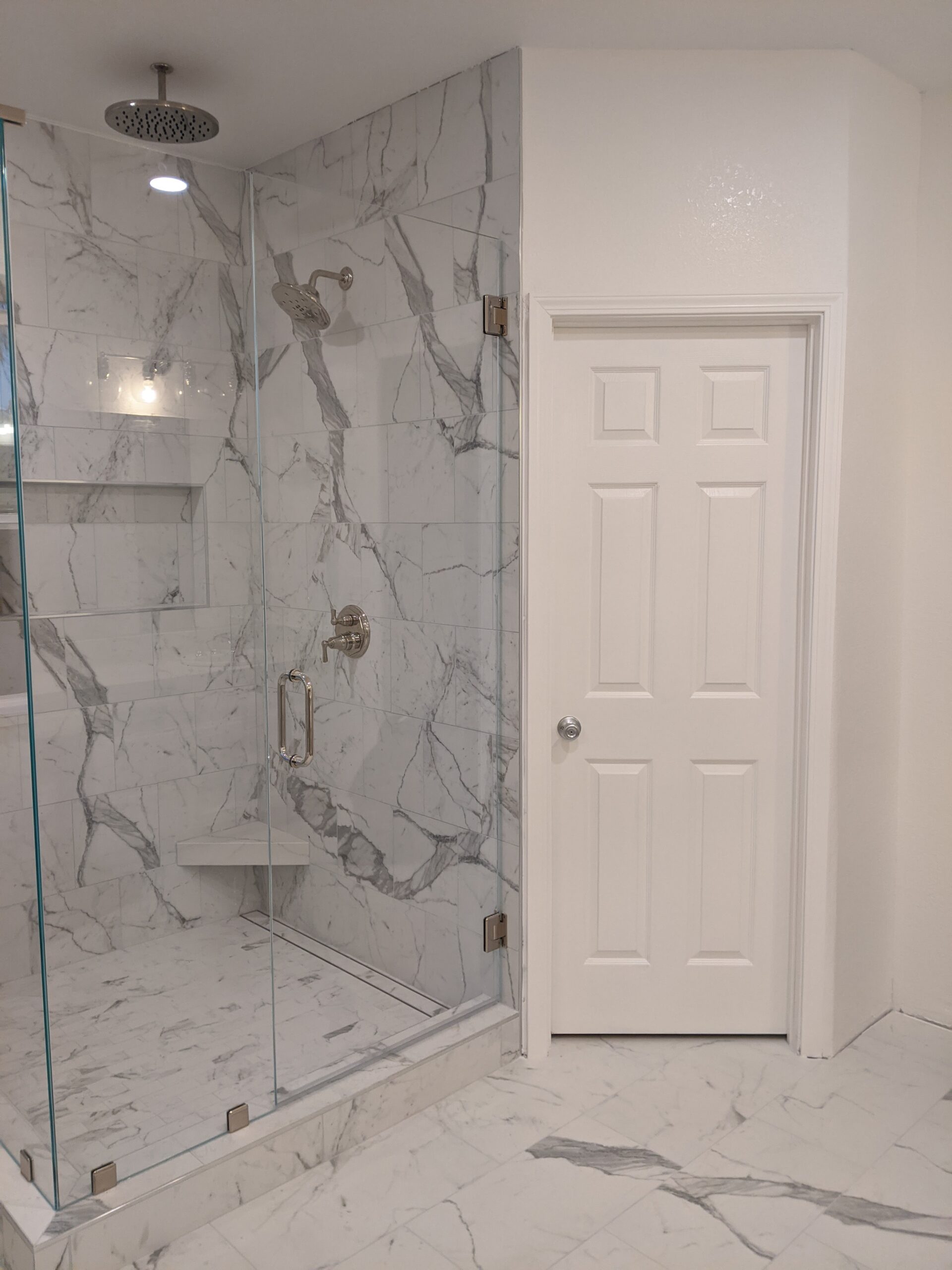 Custom tile walk-in shower in Campbell CA